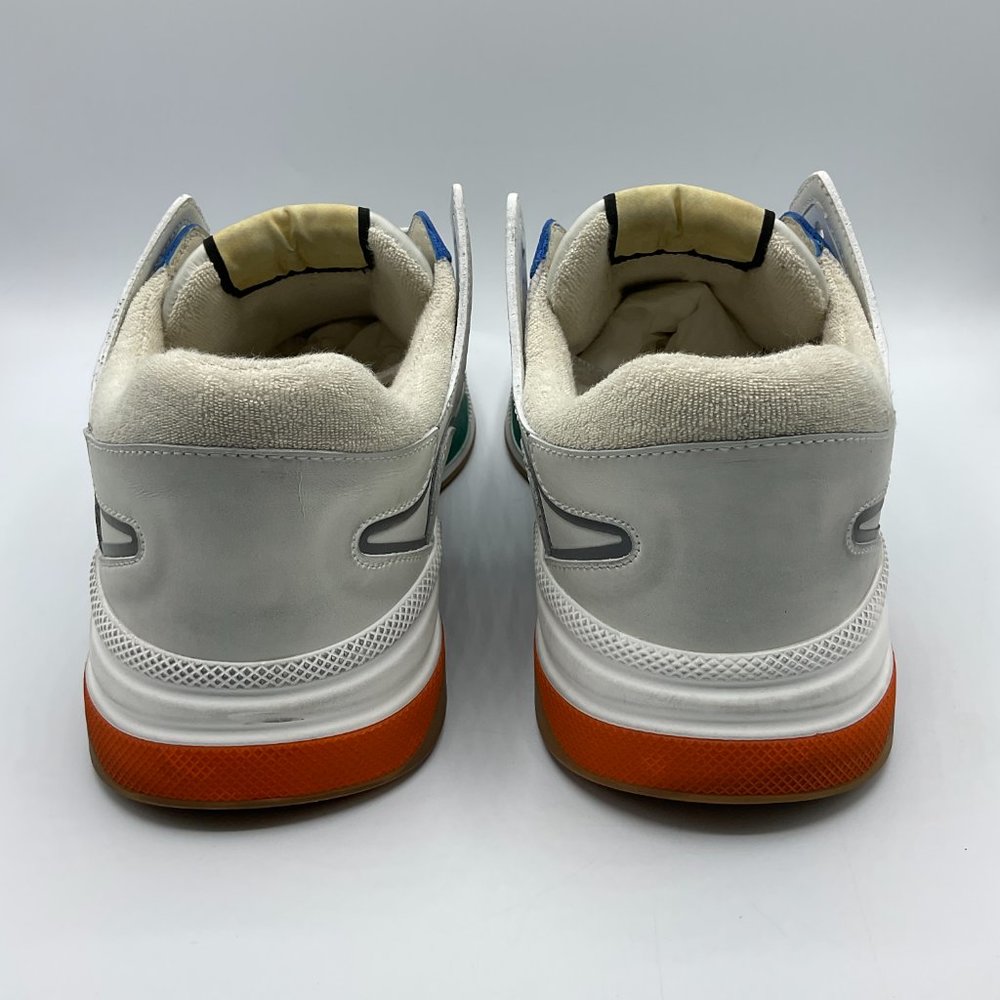 Gucci Ultrapace Leather & Mesh Sneakers White Blue Mens Size UK 10 US 10.5 - Picture 5 of 13